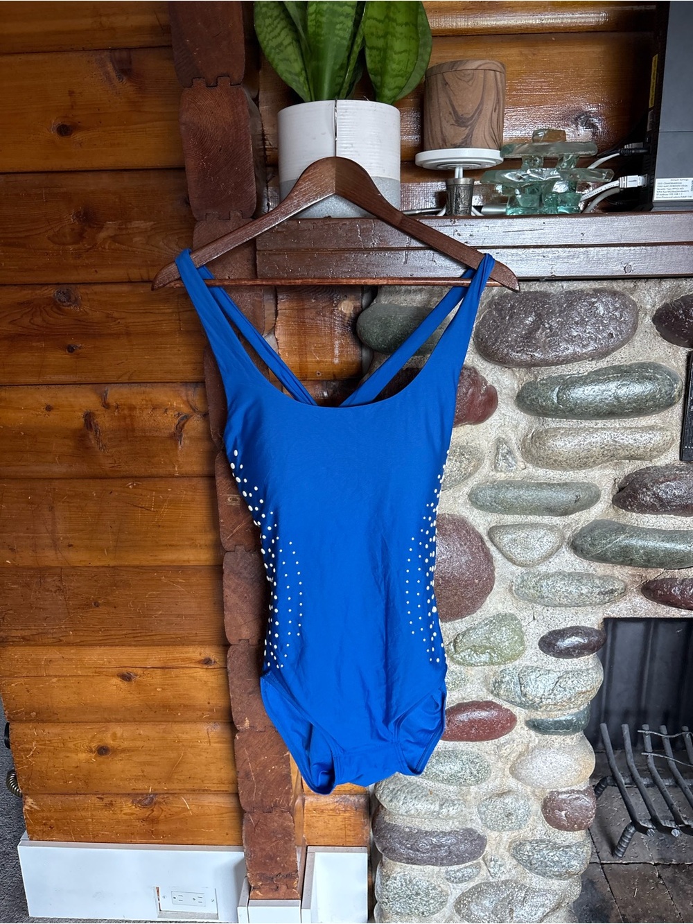 DKNY Royal Blue One-Piece Swimsuit Size 14 | Built-In Bra | Stud Detail